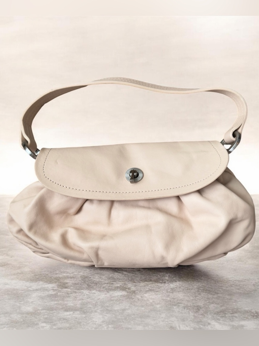 Ann Taylor Genuine Leather hobo shoulder bag peach
